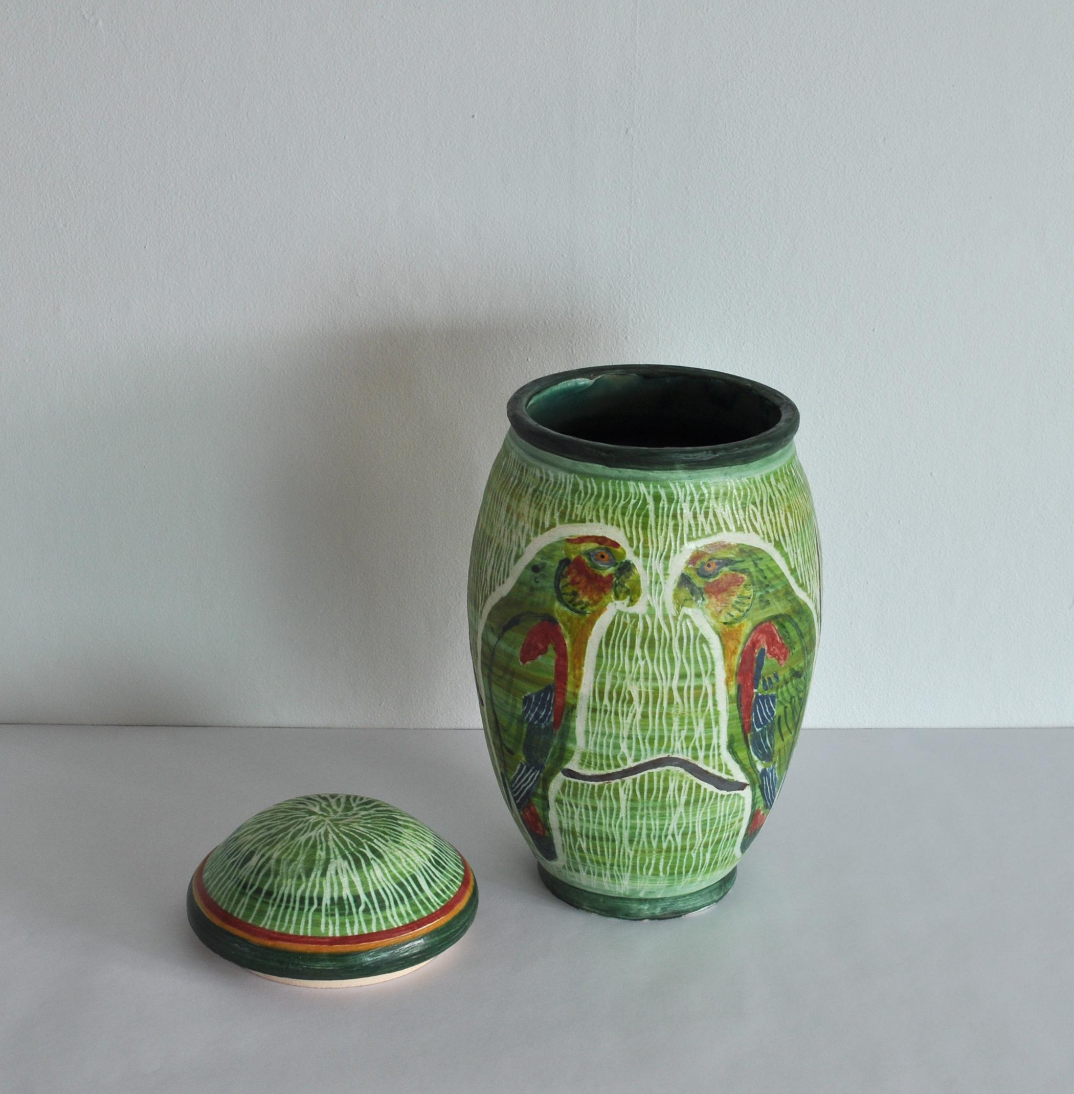 Unique Hand-Thrown and Hand-Glazed Danish Ceramic Vase or Jar For Sale 1