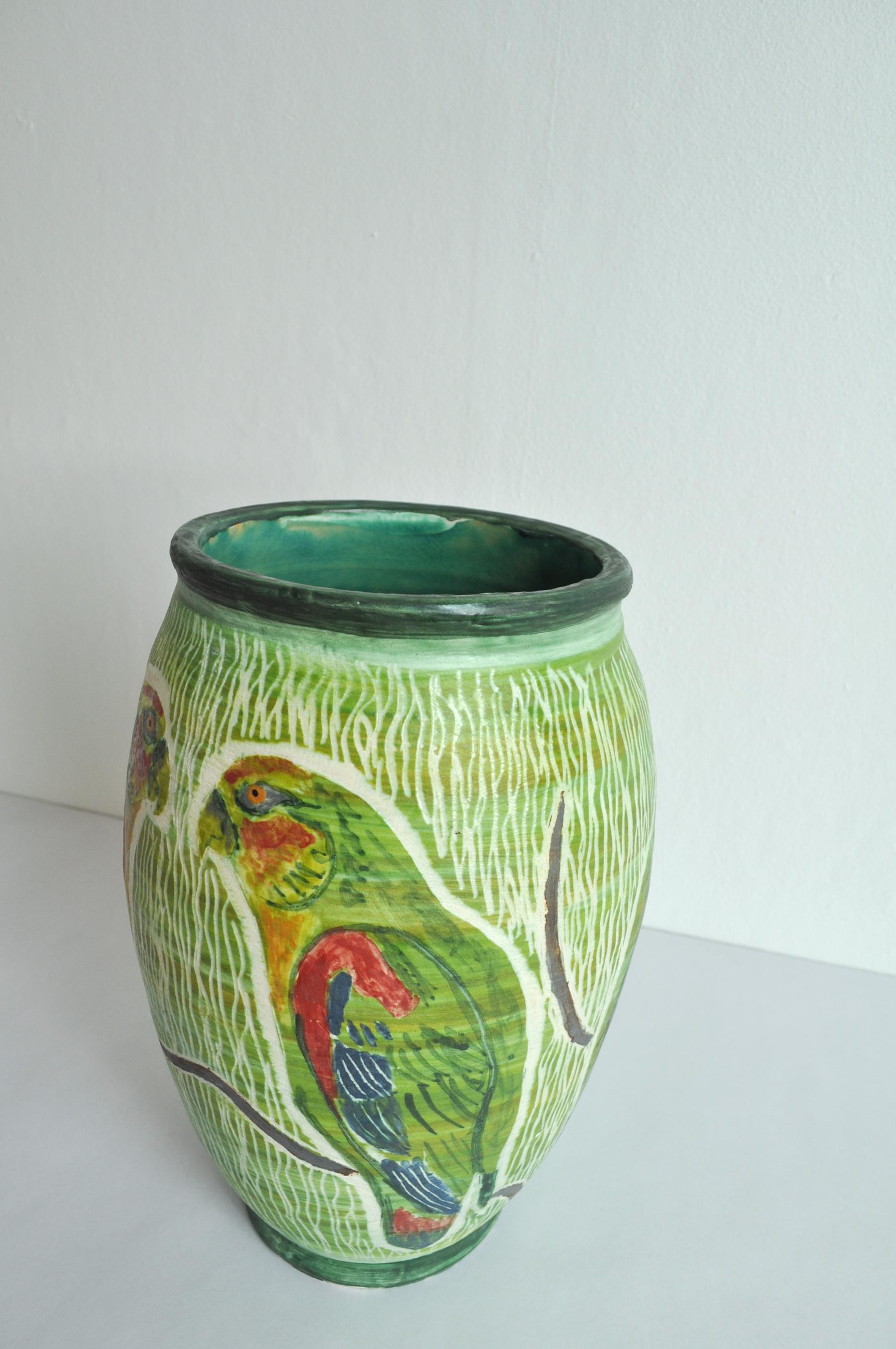 Unique Hand-Thrown and Hand-Glazed Danish Ceramic Vase or Jar For Sale 4