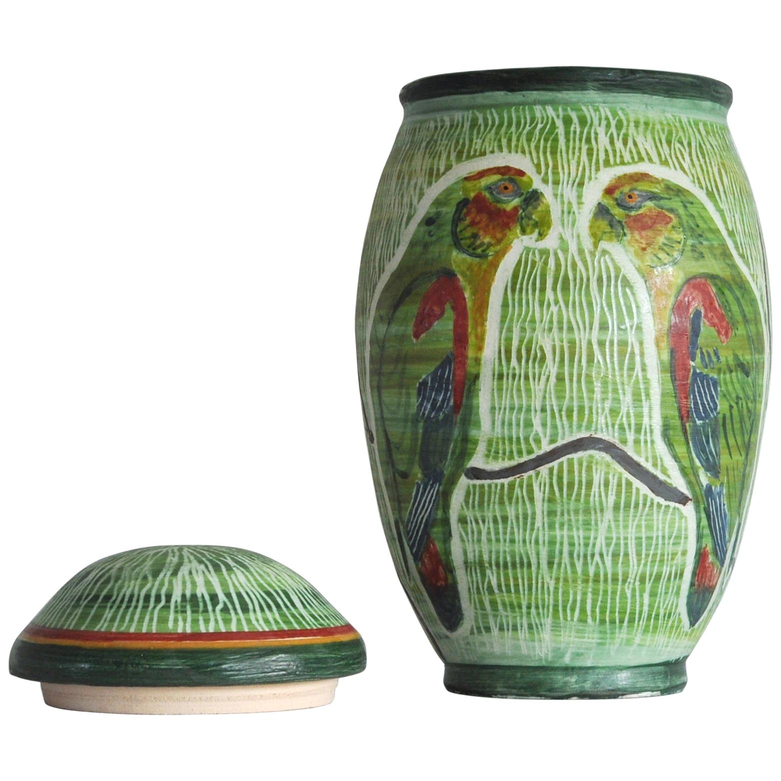 Unique Hand-Thrown and Hand-Glazed Danish Ceramic Vase or Jar For Sale