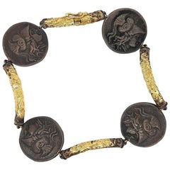 Unico realizzato a mano da J.P. Bracciale di monete De Saedeleer in oro 18 carati