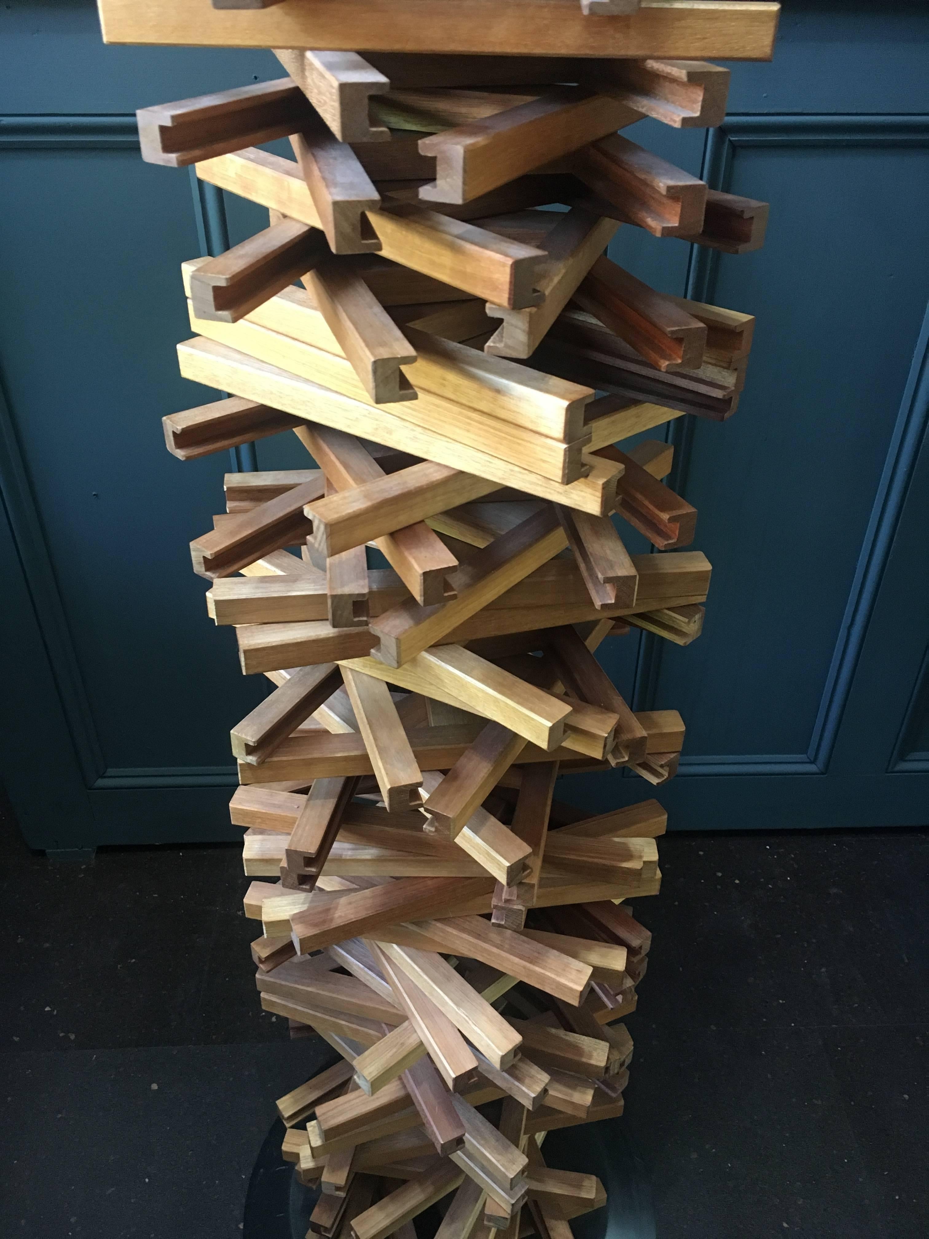 Scandinavian Modern Unique Handcrafted CD Tower, Denmark, Late 20th Century