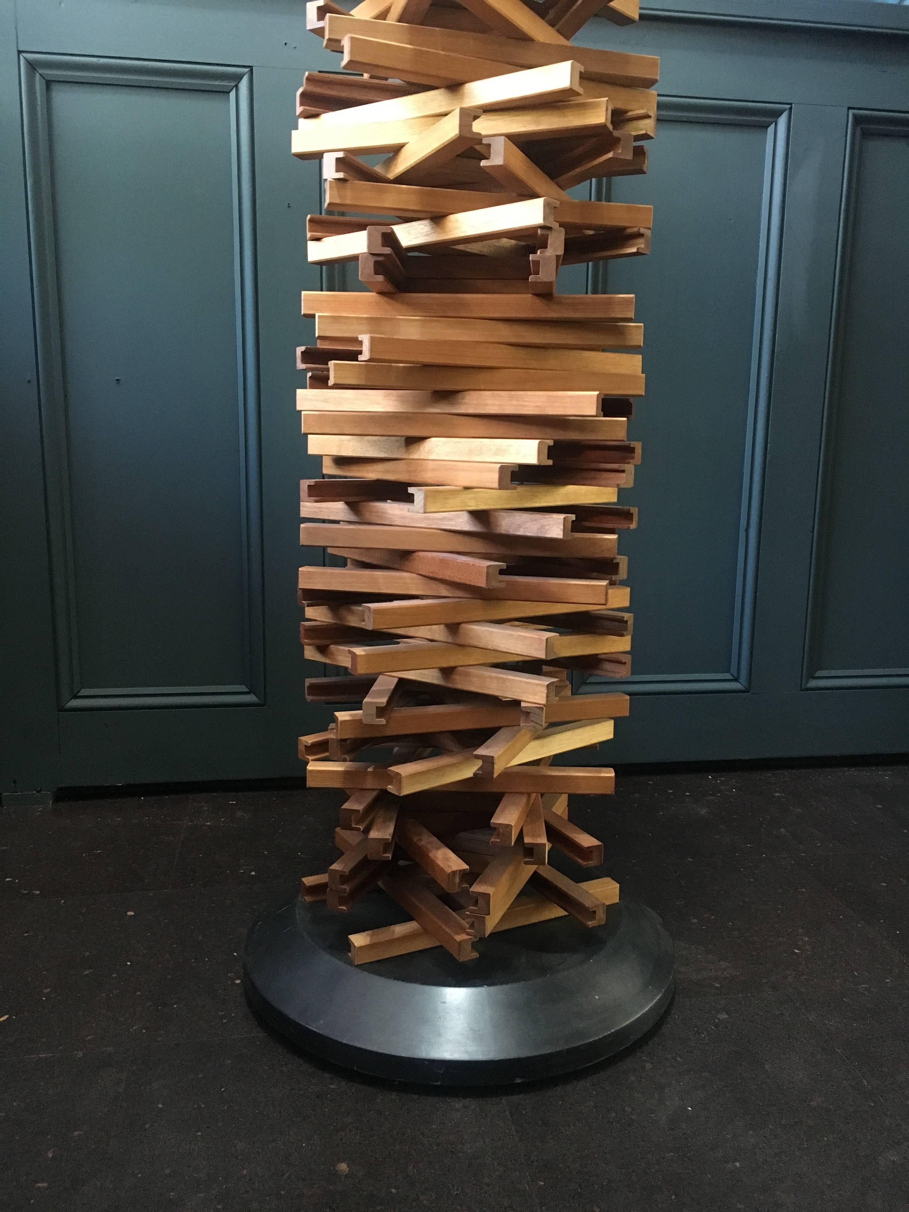 Danish Unique Handcrafted CD Tower, Denmark, Late 20th Century