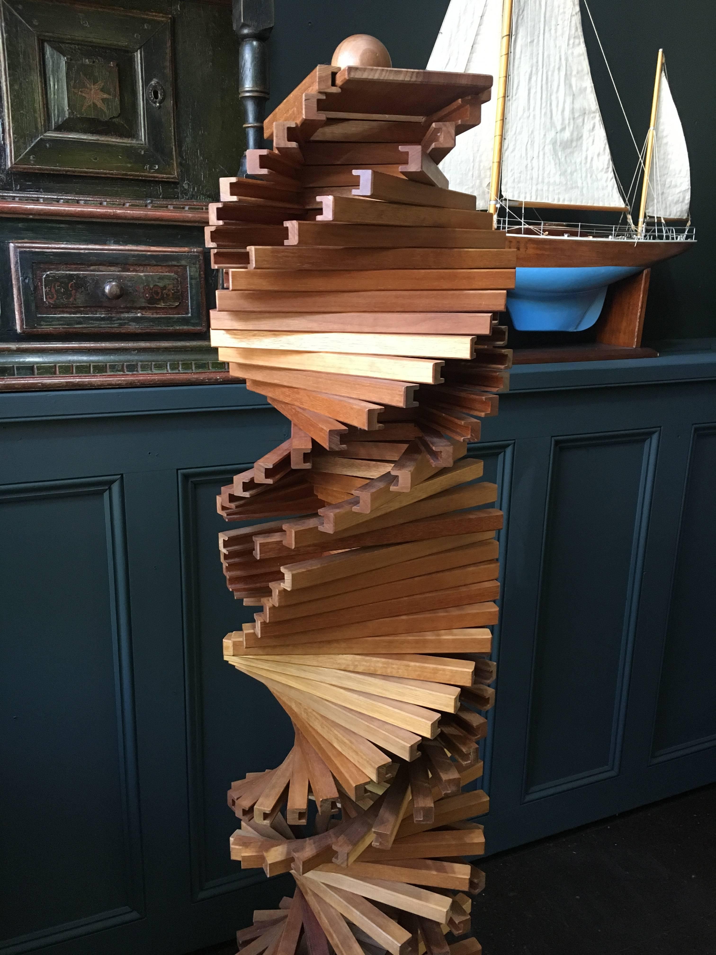 Teak Unique Handcrafted CD Tower, Denmark, Late 20th Century