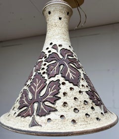 Unique Handcrafted Danish Ceramic Pendant Jette Hellerøe Light Fixture, 1970s