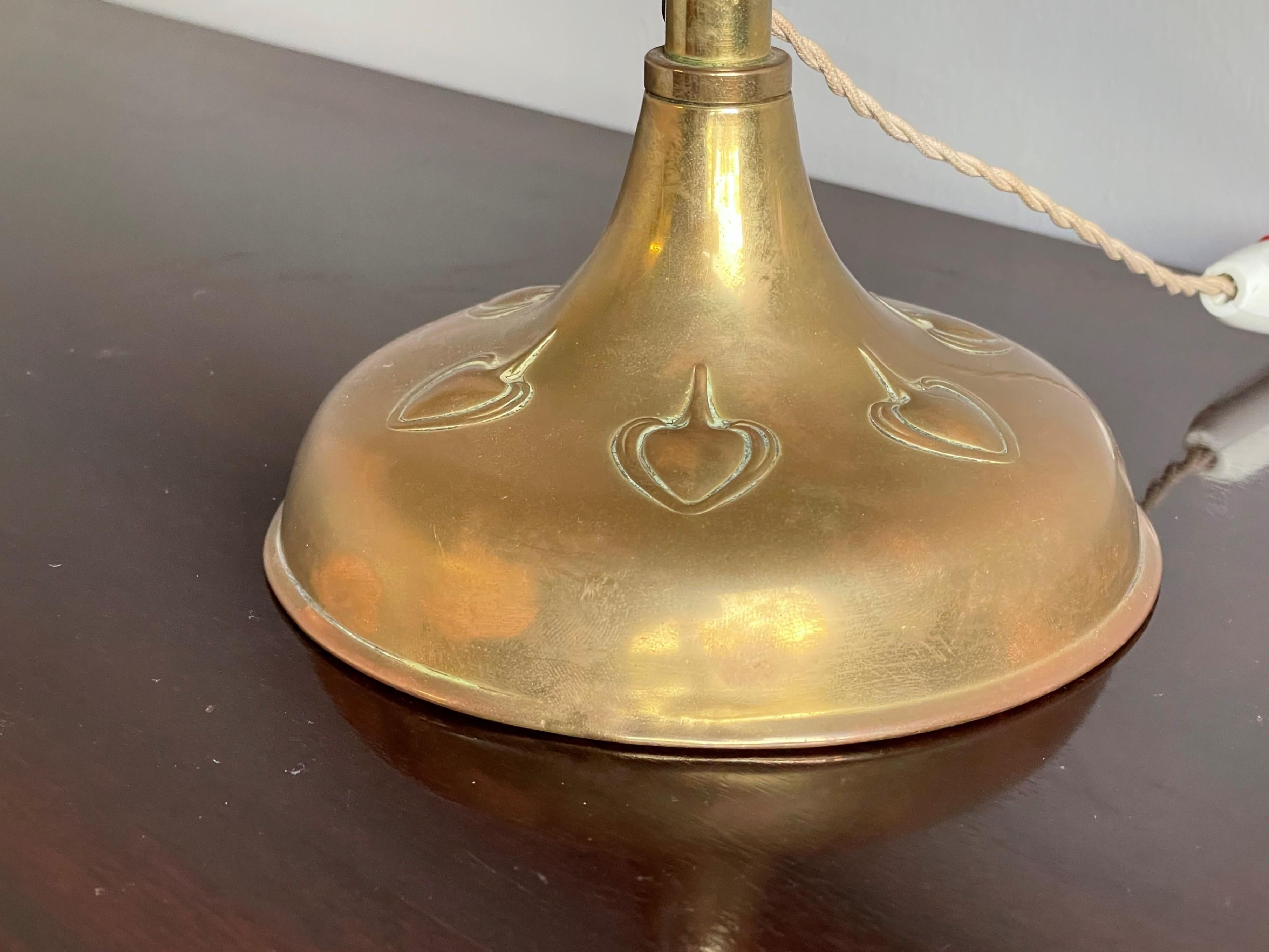 Unique Handcrafted Early 1900s Arts and Crafts Stylized Tree Table and Desk Lamp 7