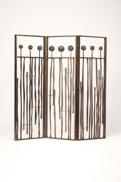 Unique Handcrafted PARAVENT ADAMA Bronze Stoneware Screen By Reda Amalou Design