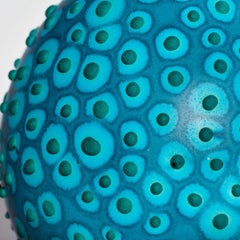 Einzigartige handgefertigte Knospenvase des 21. Jahrhunderts in Indigo und Waldgrün