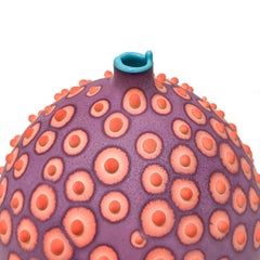 Unique Handmade 21st Century Bud Vase in Purple and Orange by Elyse Graham