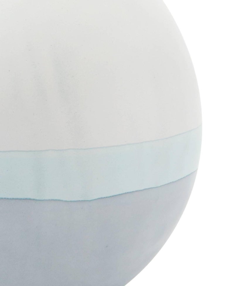 Unique Handmade 21st Century Light Blue Dip-Dyed Large Round Vase In New Condition For Sale In Los Angeles, CA
