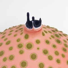 Unique Handmade 21st Century Medium Round Vase in Salmon Pink by Elyse Graham