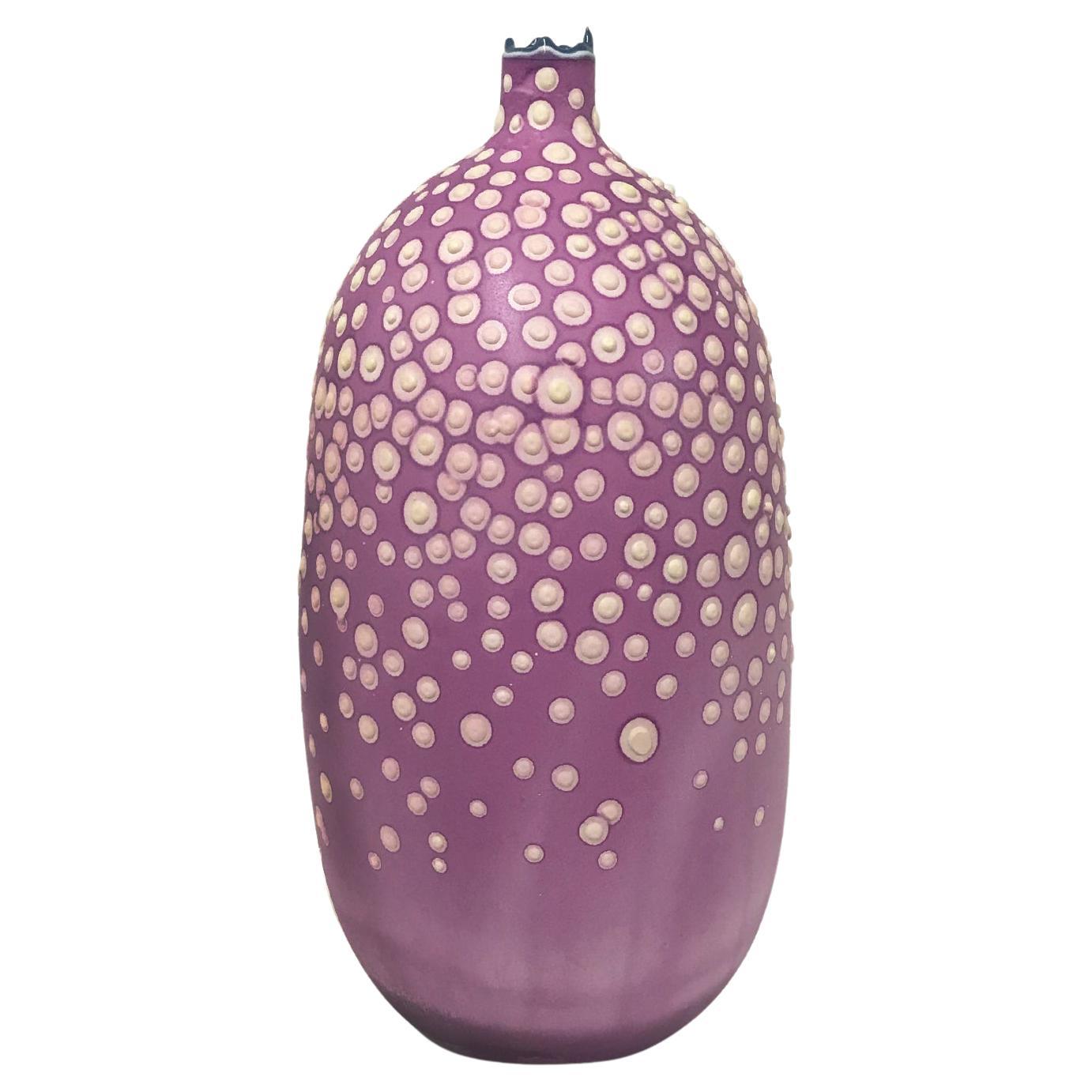 Unique Handmade 21st Century Oblong Vase in Orchid by Elyse Graham