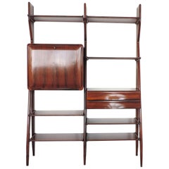 Unique Handmade and Sculpted Italian 1950s Library