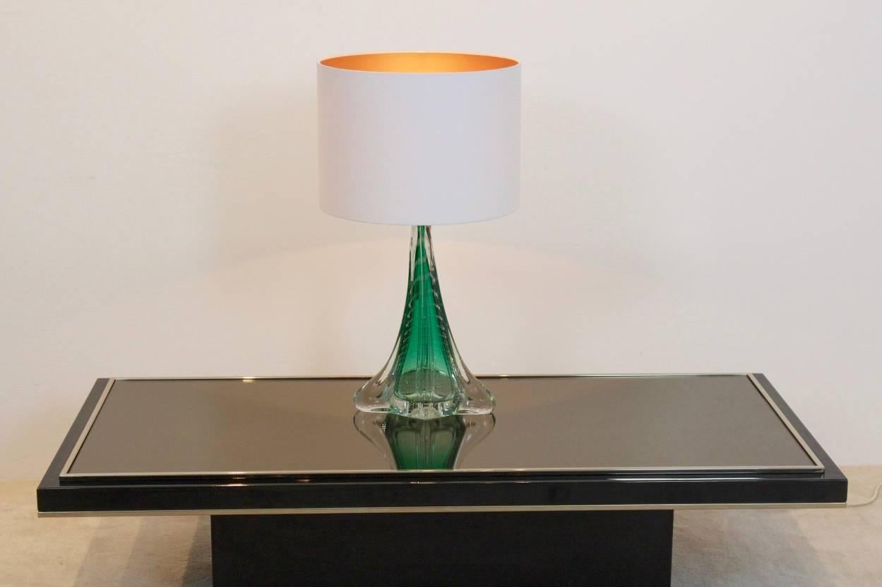 Unique Handmade Boussu Translucent Glass Table Lamp, Belgium, 1960s In Excellent Condition In Voorburg, NL