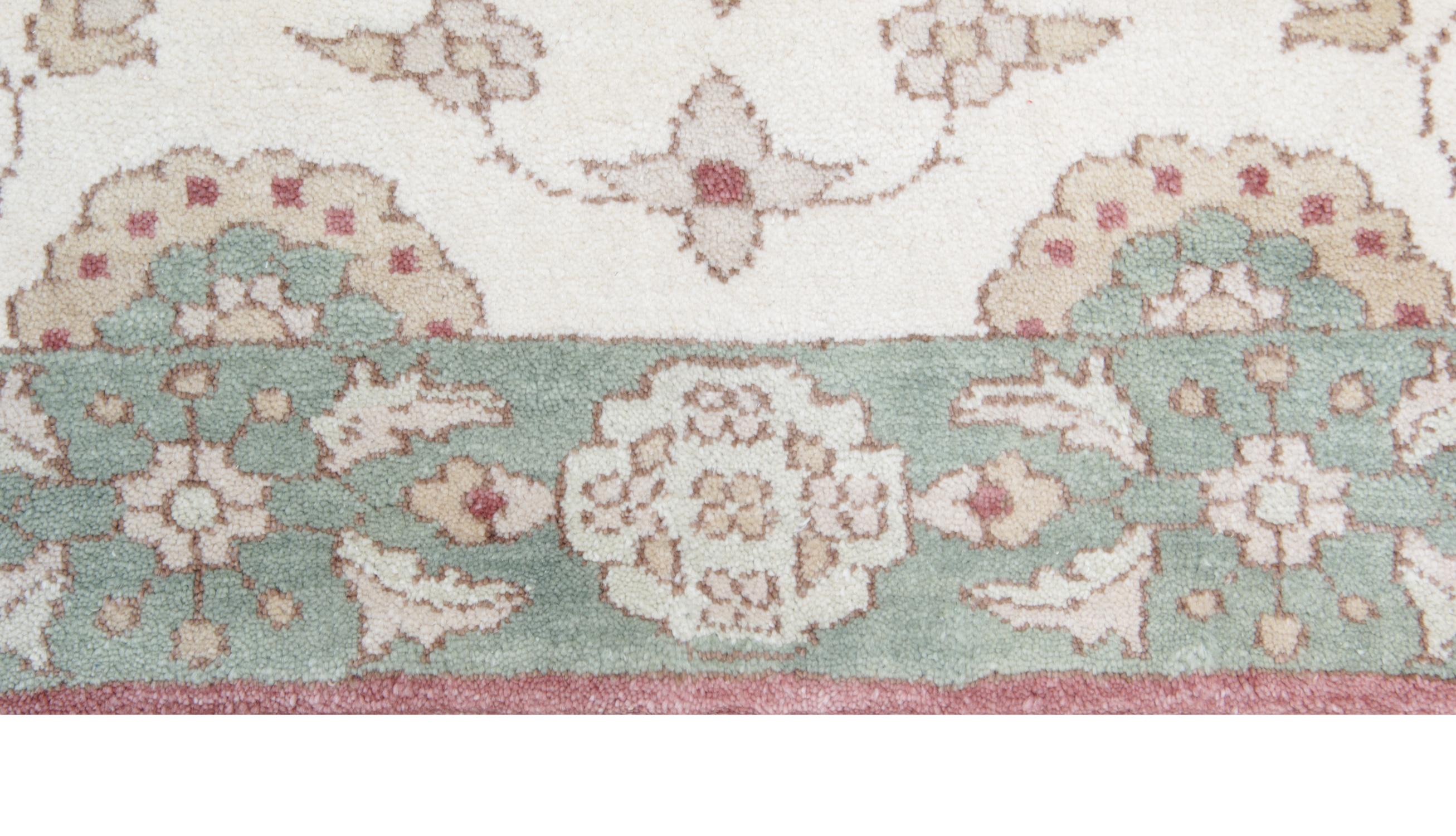 Einzigartiger handgefertigter Teppich, Vintage-Teppiche und Läufer mit Blumenmuster (Arts and Crafts) im Angebot