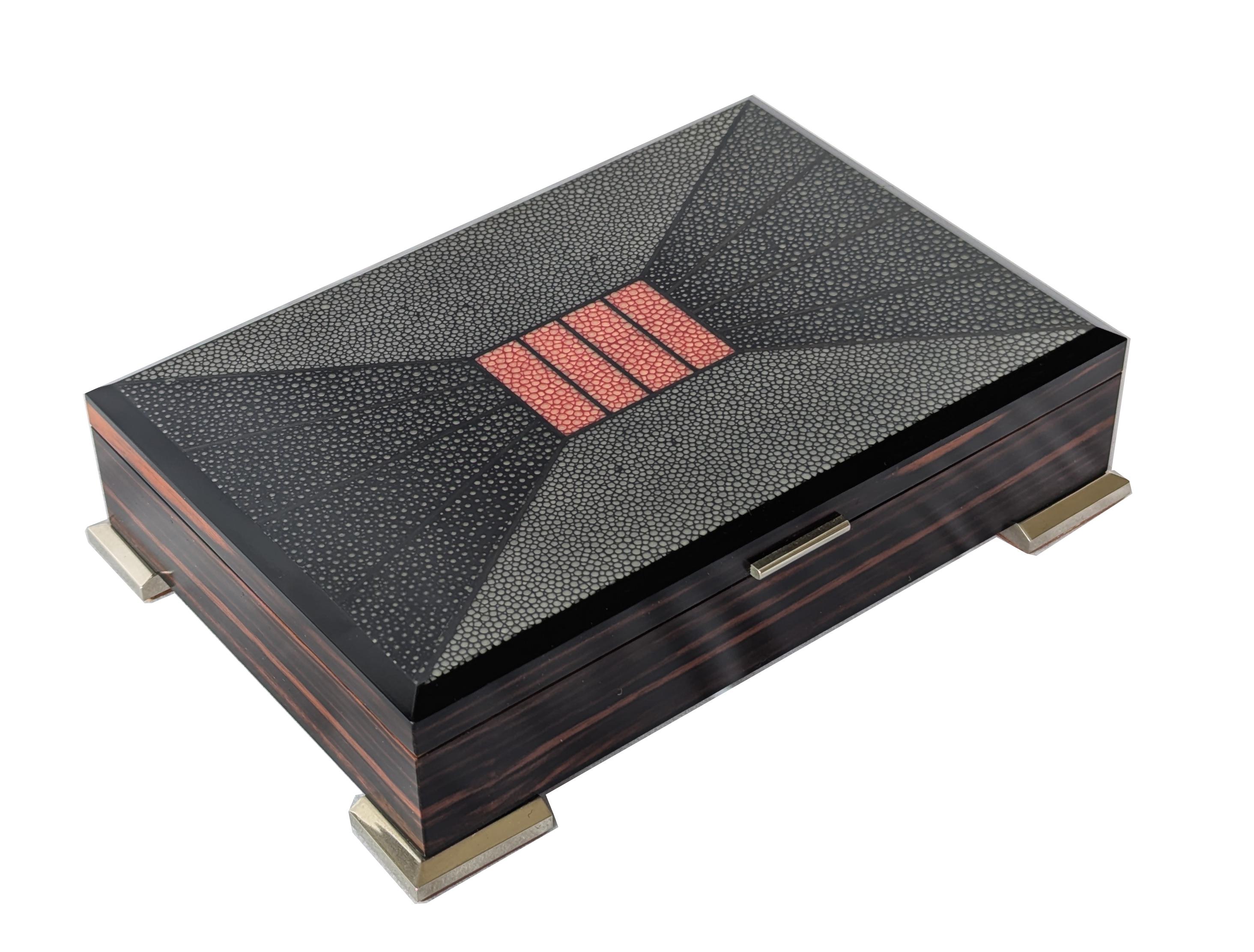 One of a Kind - Decorative Box Macassar & Shagreen -21st Century Australia For Sale 3
