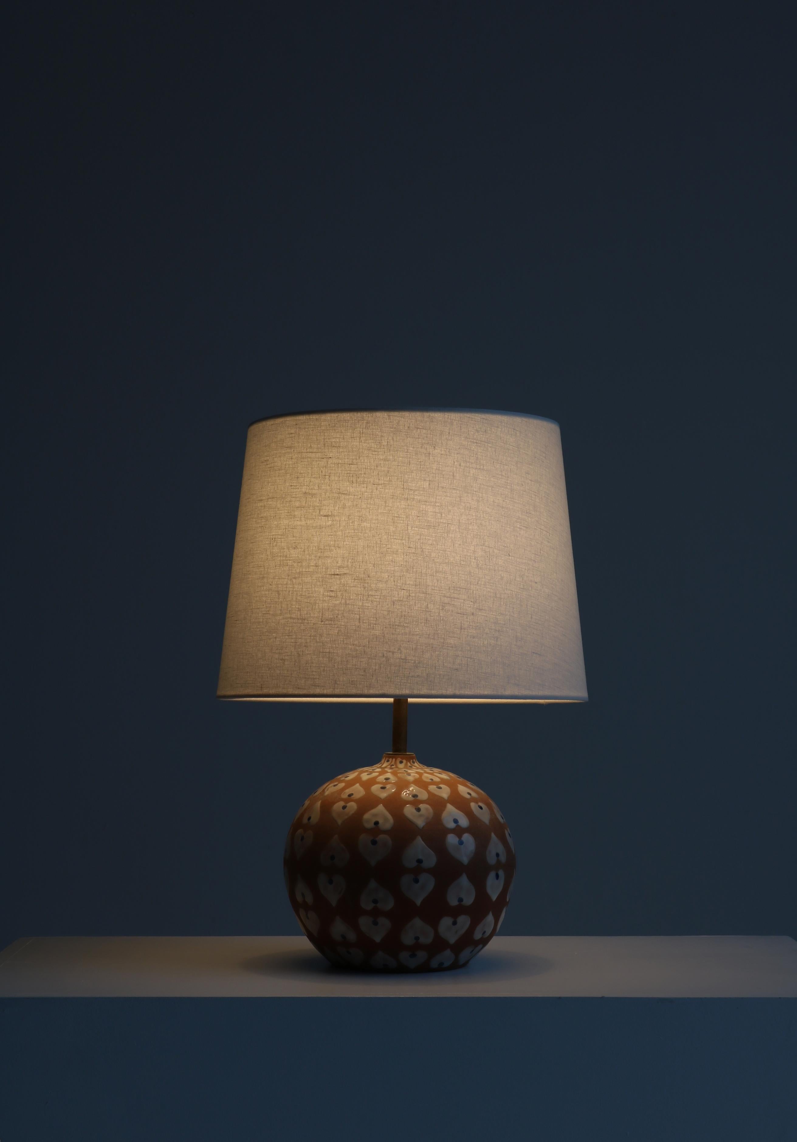 Scandinavian Modern Unique Handmade Earthenware Table Lamp by 