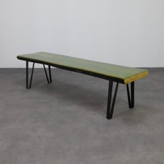 Unique Handmade Green Epoxy Fusion Bench, 1990s