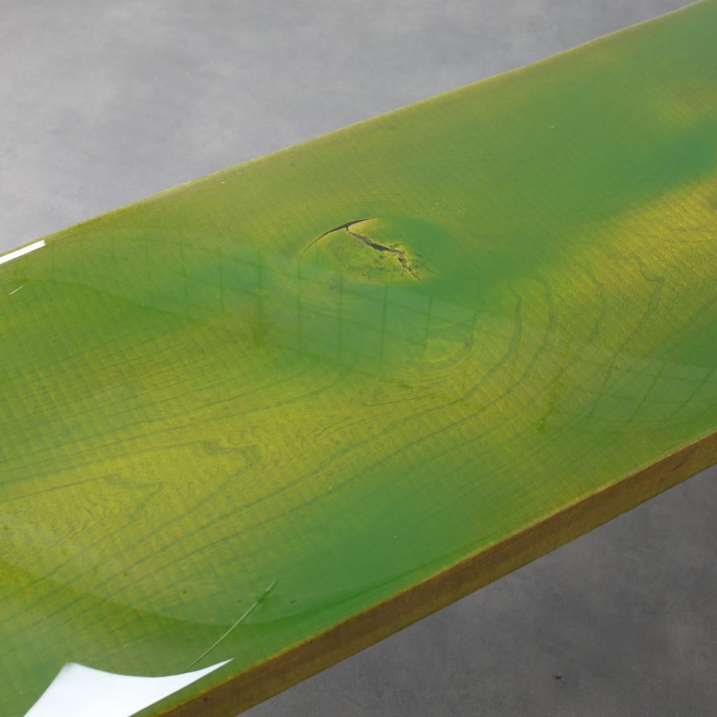 Banco único de fusión de epoxi verde hecho a mano, década de 1990 en venta 1