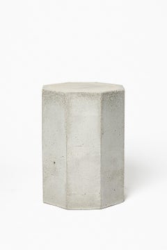 unique handmade grey concrete stool 21st century design by Les Usagers 30 cm