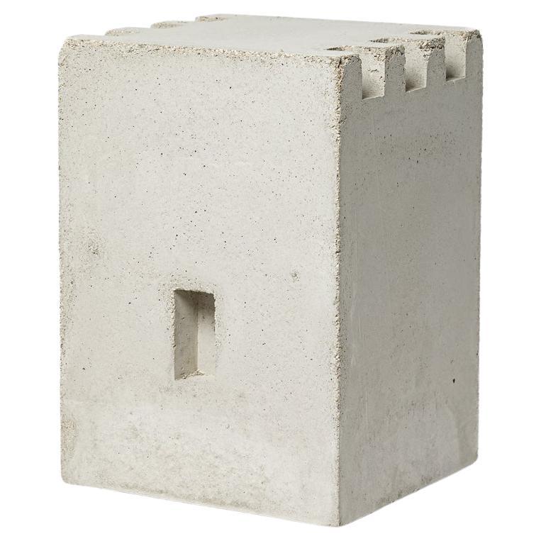 unique handmade grey concrete stool 21st century design by Les Usagers 30 cm