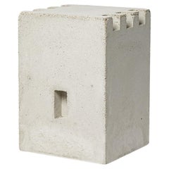 unique handmade grey concrete stool 21st century design by Les Usagers 30 cm