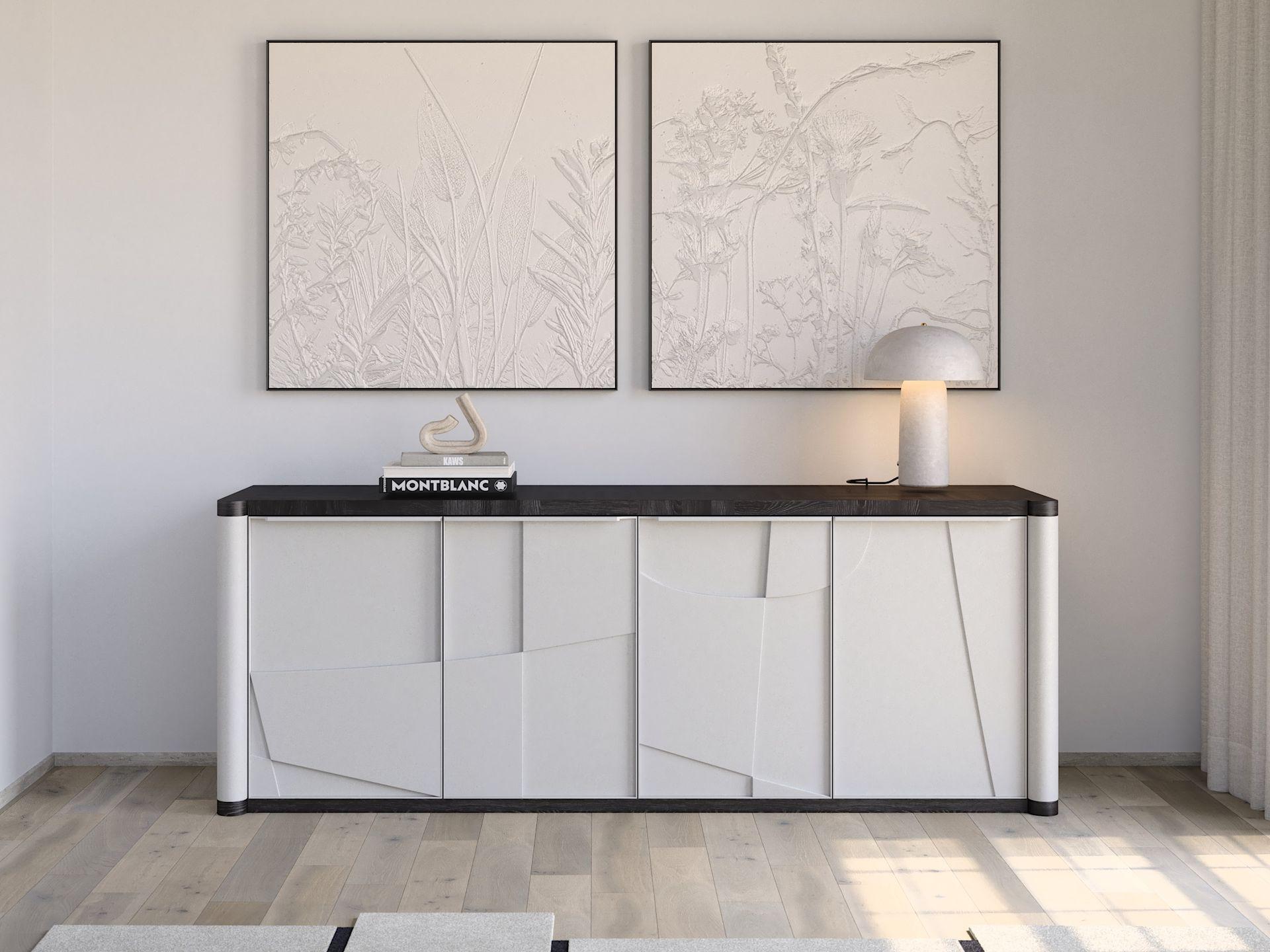 Unique, Handmade Lacquered and Black Oak Ariadne Sideboard by Ultramobili For Sale 4