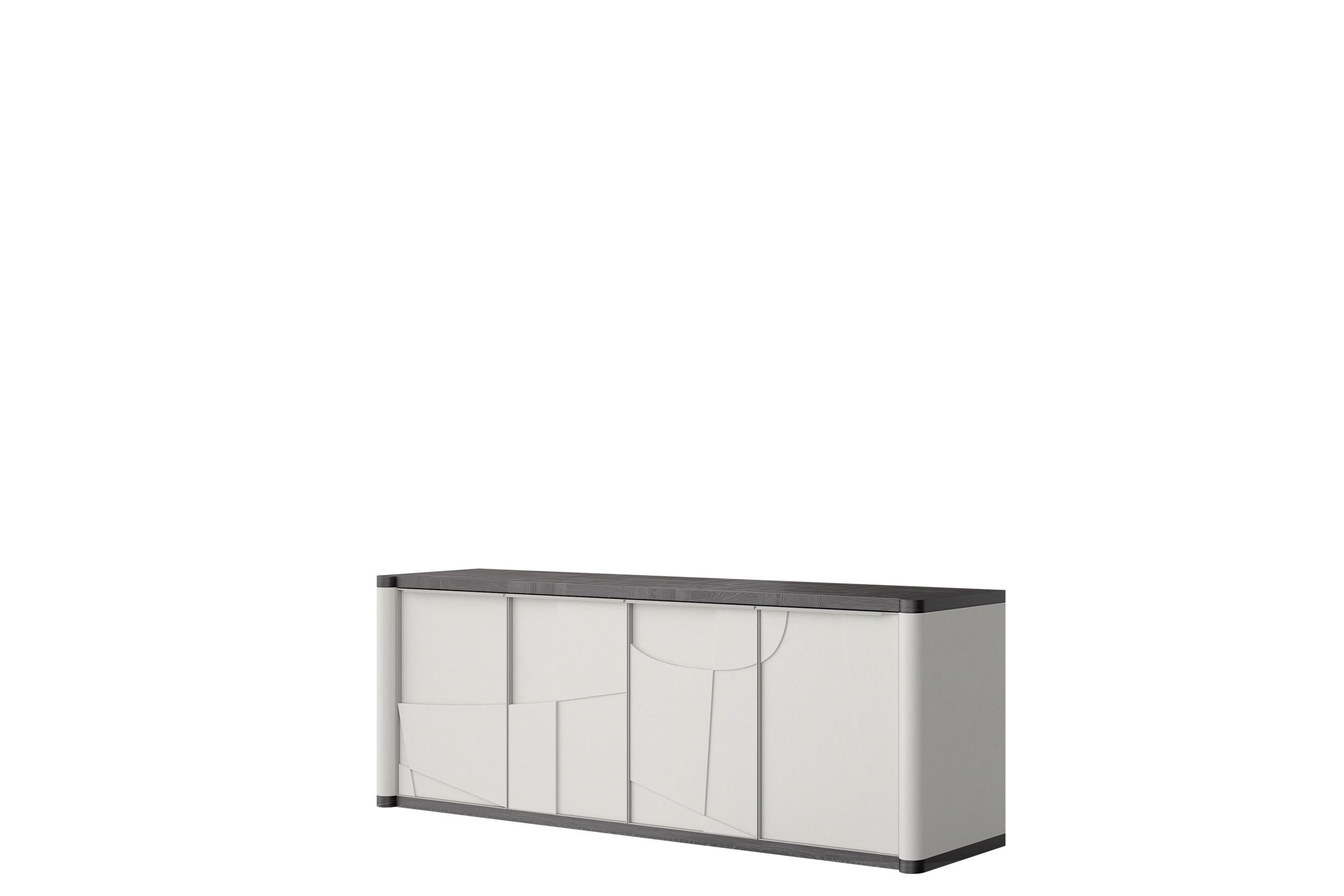 Post-Modern Unique, Handmade Lacquered and Black Oak Ariadne Sideboard by Ultramobili For Sale
