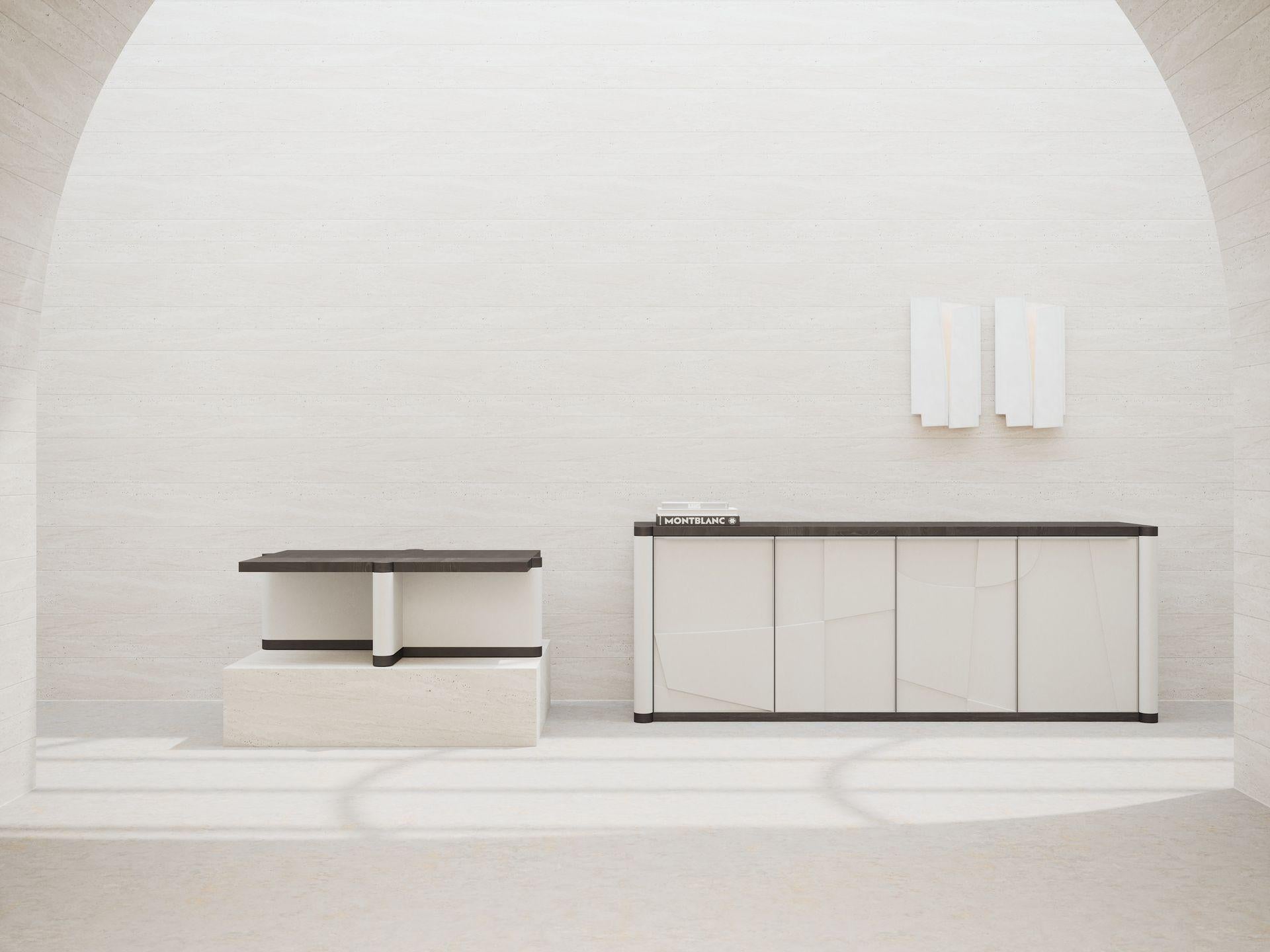Unique, Handmade Lacquered and Black Oak Ariadne Sideboard by Ultramobili For Sale 2