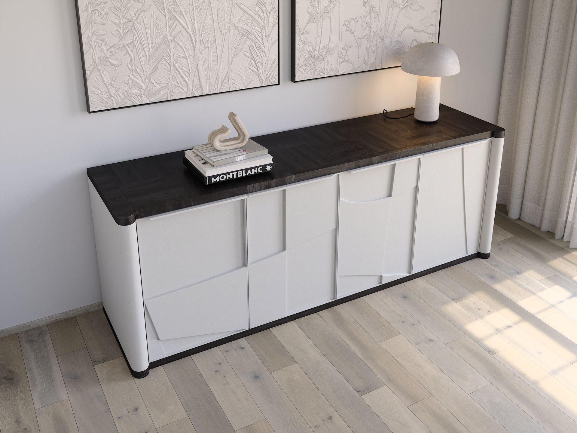 Unique, Handmade Lacquered and Black Oak Ariadne Sideboard by Ultramobili For Sale 3