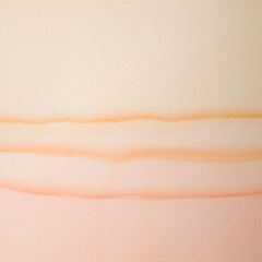 Jarrón Paisaje Redondo Mediano Hecho a Mano Único en Hueso y Melocotón