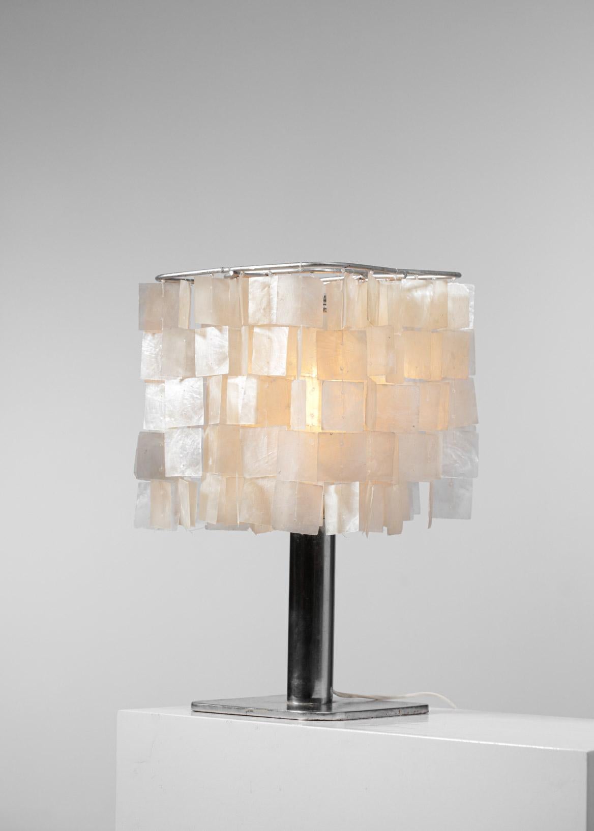 Unique Handmade Table Lamp in Mother of Pearl 70s Style Verner Panton G220 For Sale 2