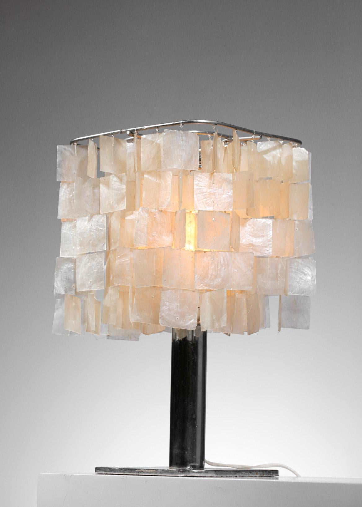 Unique Handmade Table Lamp in Mother of Pearl 70s Style Verner Panton G220 For Sale 5