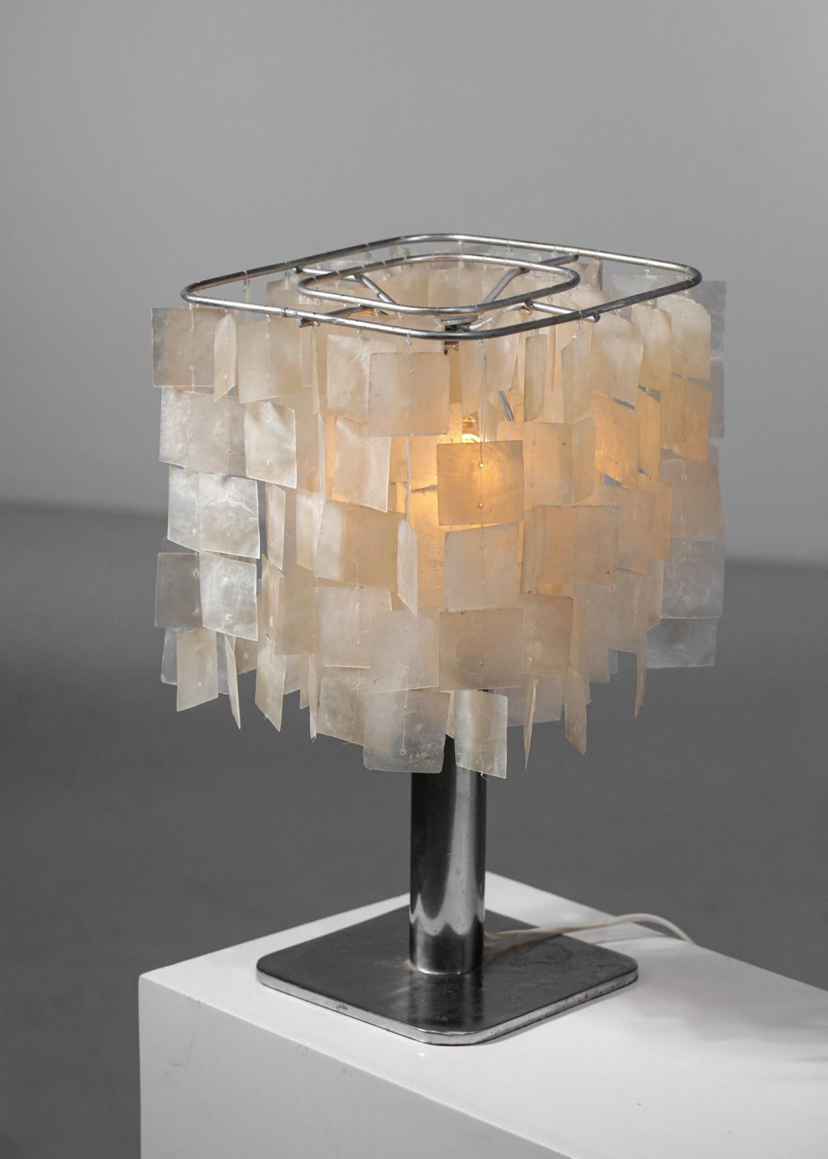 Fin du 20e siècle Lampe de table unique faite à la main en nacre style Verner Panton G220, années 70 en vente