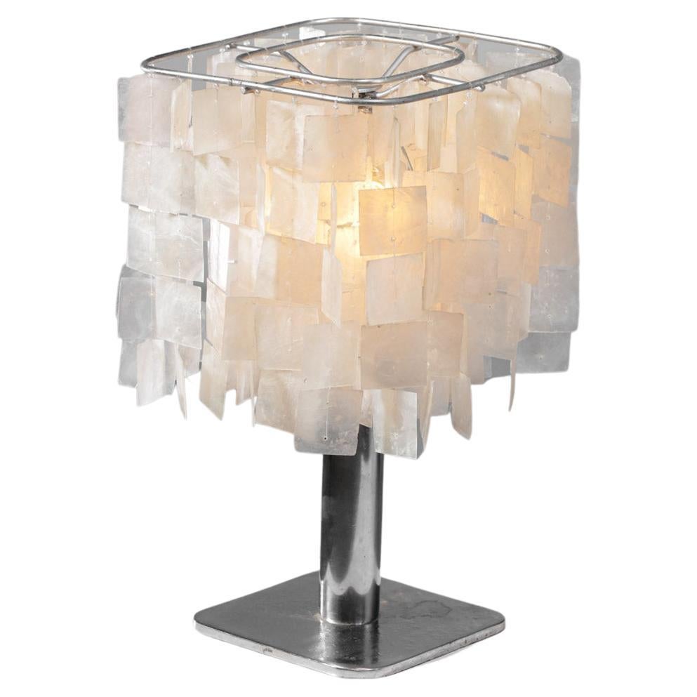 Unique Handmade Table Lamp in Mother of Pearl 70s Style Verner Panton G220 For Sale