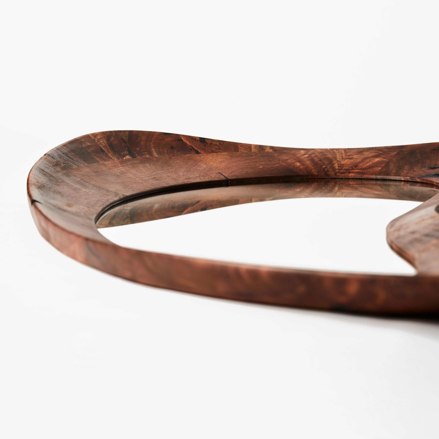 Modern Unique Handmade Walnut Portal Mirror by Maxime Goléo