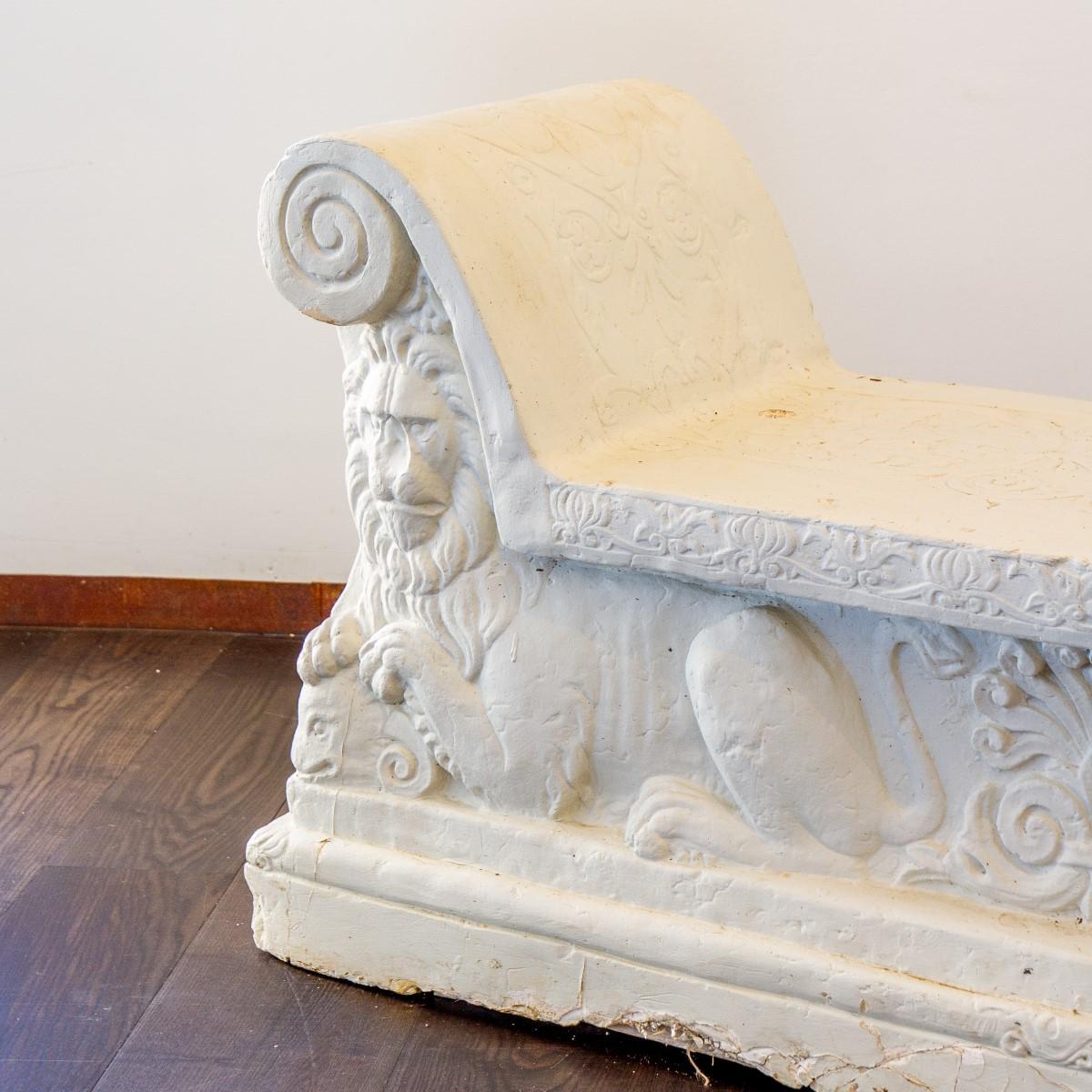 Unique Hard Plaster Maquette of an 18th Century Italian Marble Bench 4