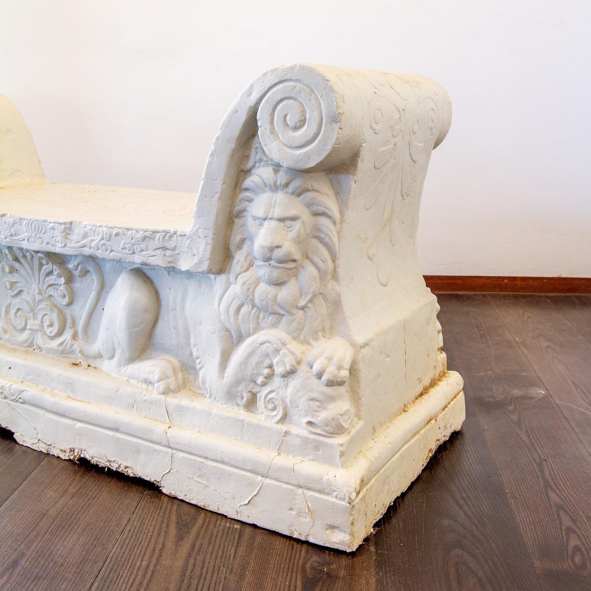 Unique Hard Plaster Maquette of an 18th Century Italian Marble Bench 5