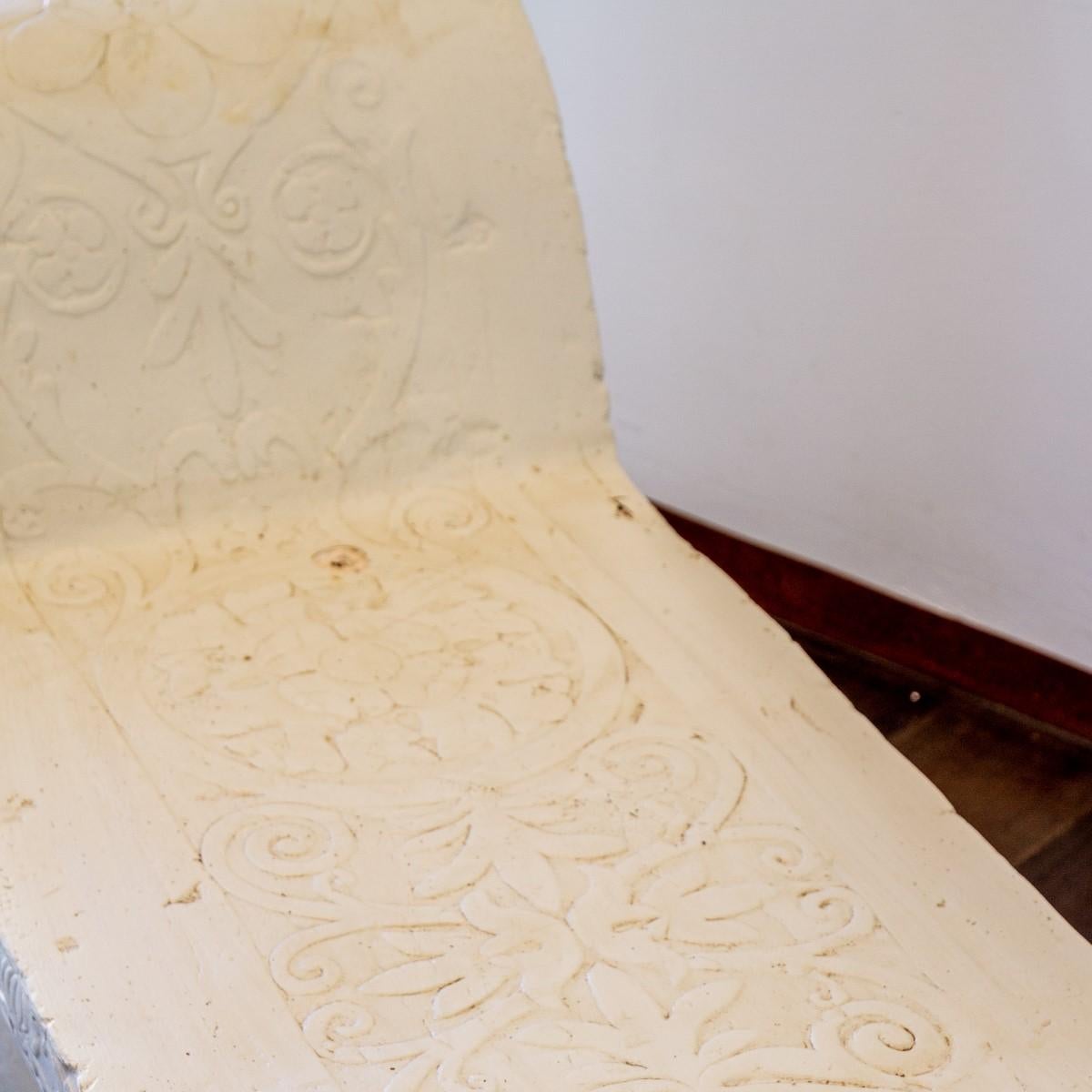 Neoclassical Unique Hard Plaster Maquette of an 18th Century Italian Marble Bench
