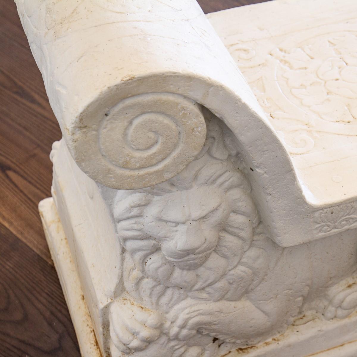 Unique Hard Plaster Maquette of an 18th Century Italian Marble Bench In Good Condition In Donhead St Mary, Wiltshire