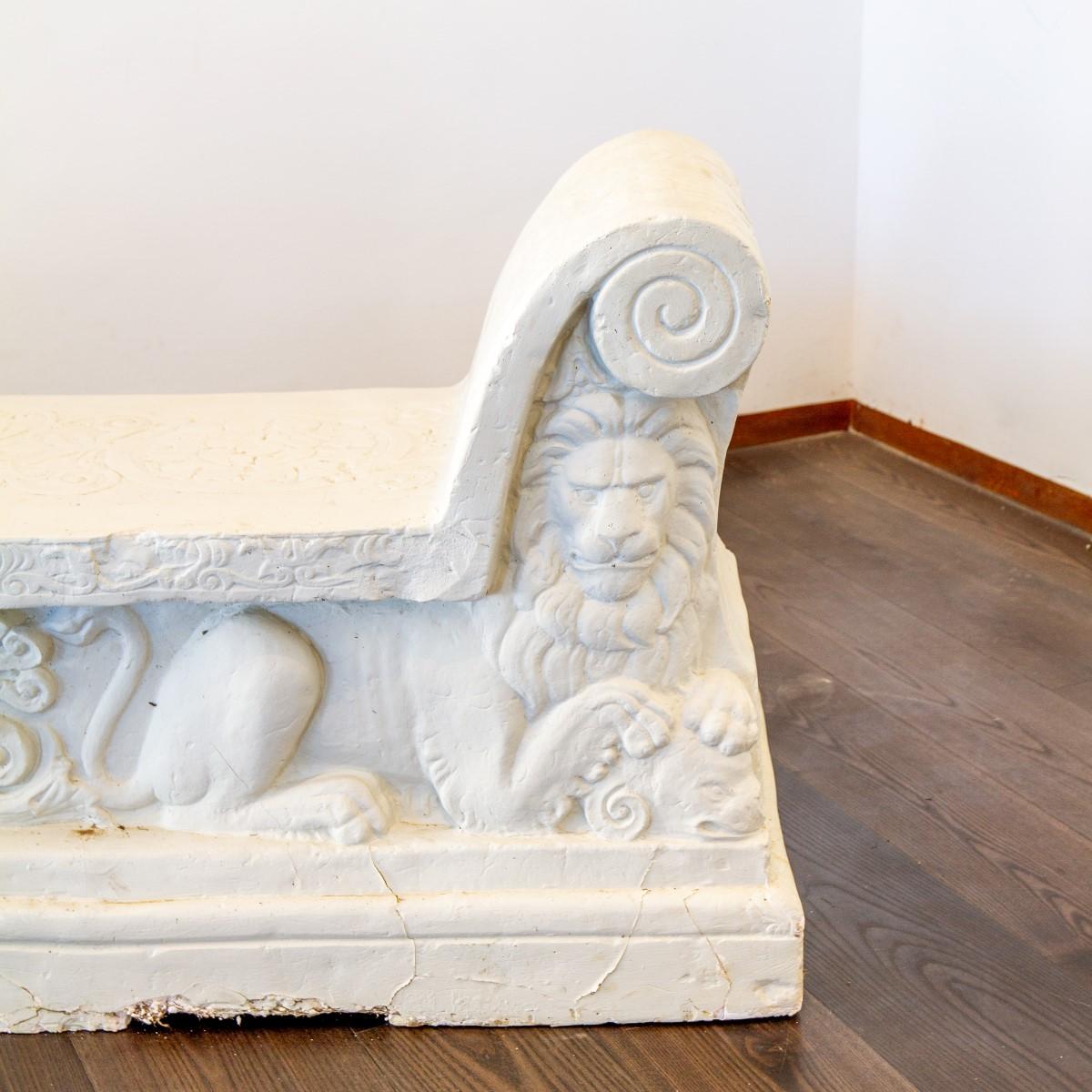 Unique Hard Plaster Maquette of an 18th Century Italian Marble Bench 3