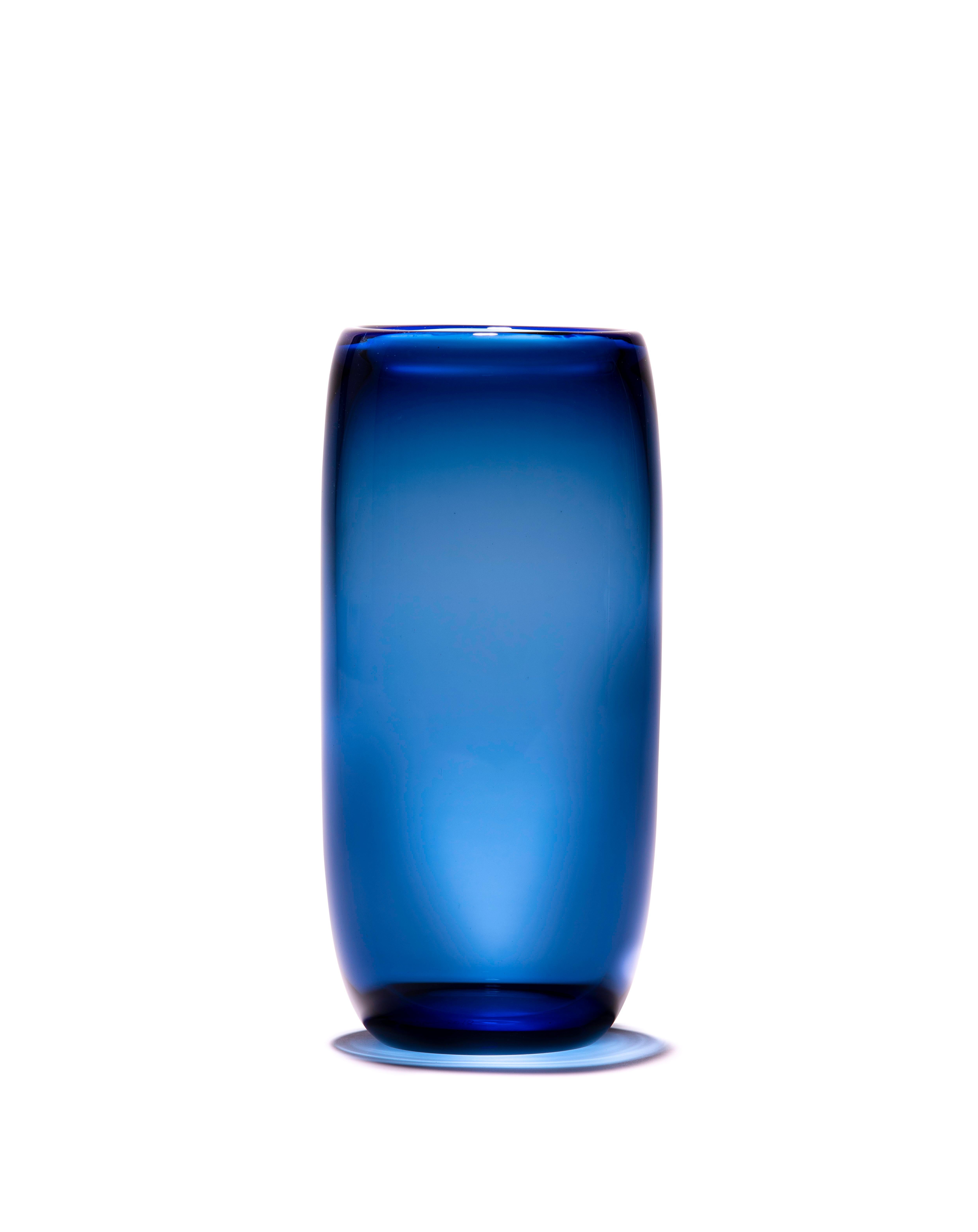 Unique Harvest Graal Blue and Black Glass Vase by Tiina Sarapu 7