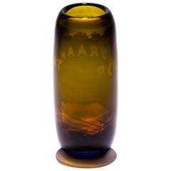 Unique Harvest Graal Brown Glass Vase by Tiina Sarapu