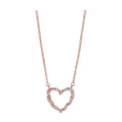 Unique Heart Shaped Pendant 925 Sterling Silver Natural Pave Diamond Necklace.