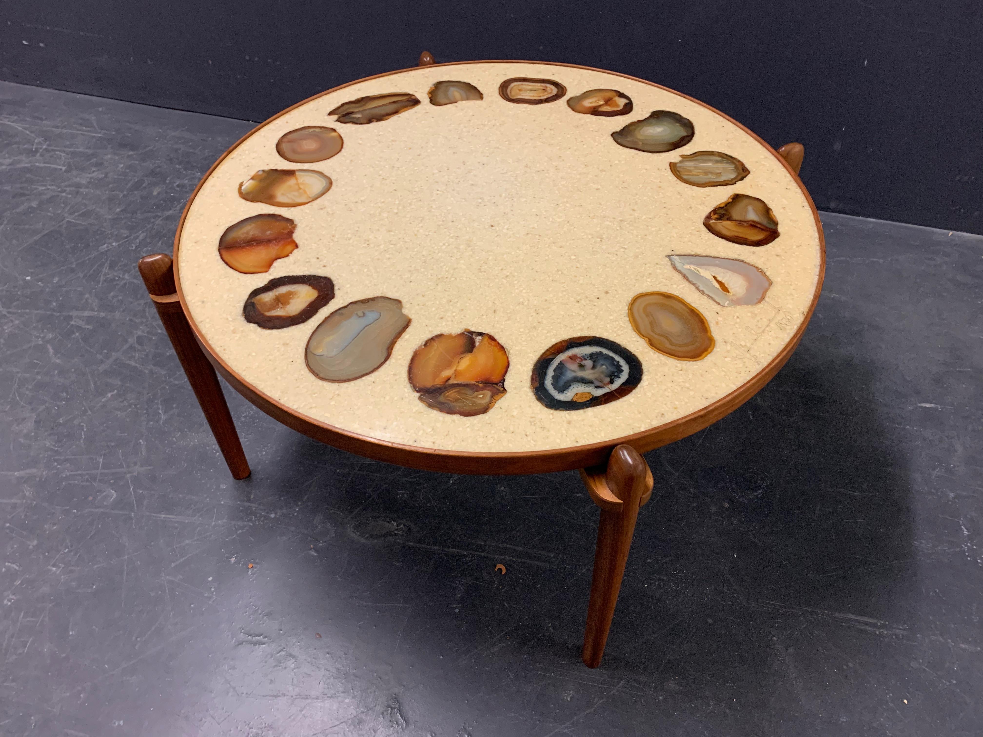 Unique Heinz Lilienthal Agate Coffe Table For Sale 7