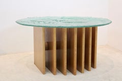 Unique Heinz Lilienthal Sculptural Glass Top Coffee Table