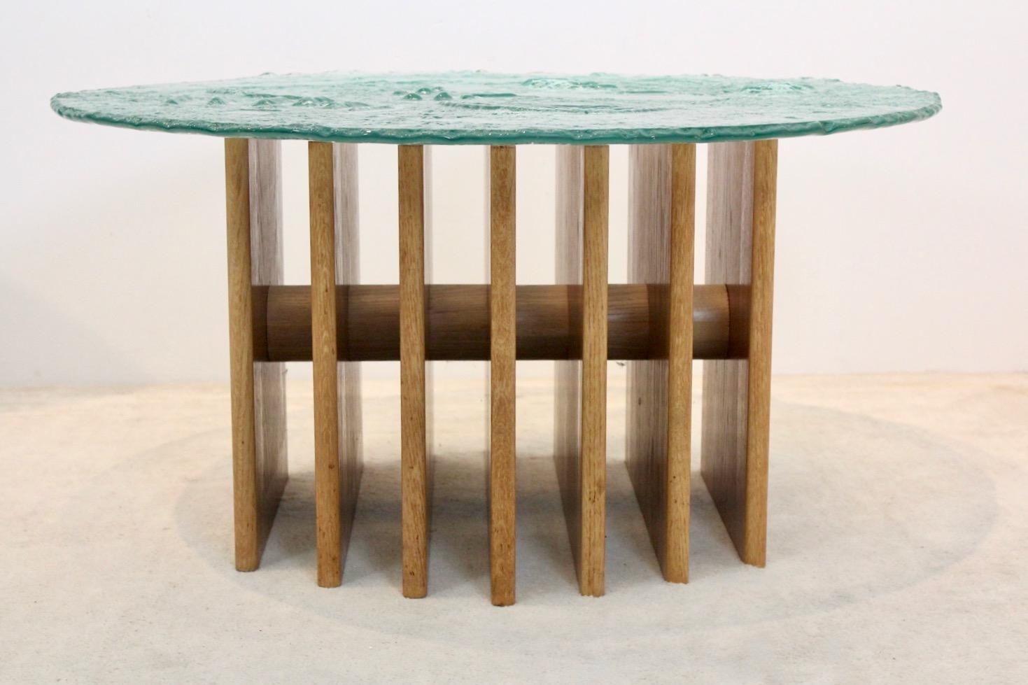 Table basse unique Heinz Lilienthal sculpturale à plateau en verre en vente 1