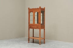 Unique Henning Kjaernulf Style Glazed Display Cabinet in Solid Oak 1970s