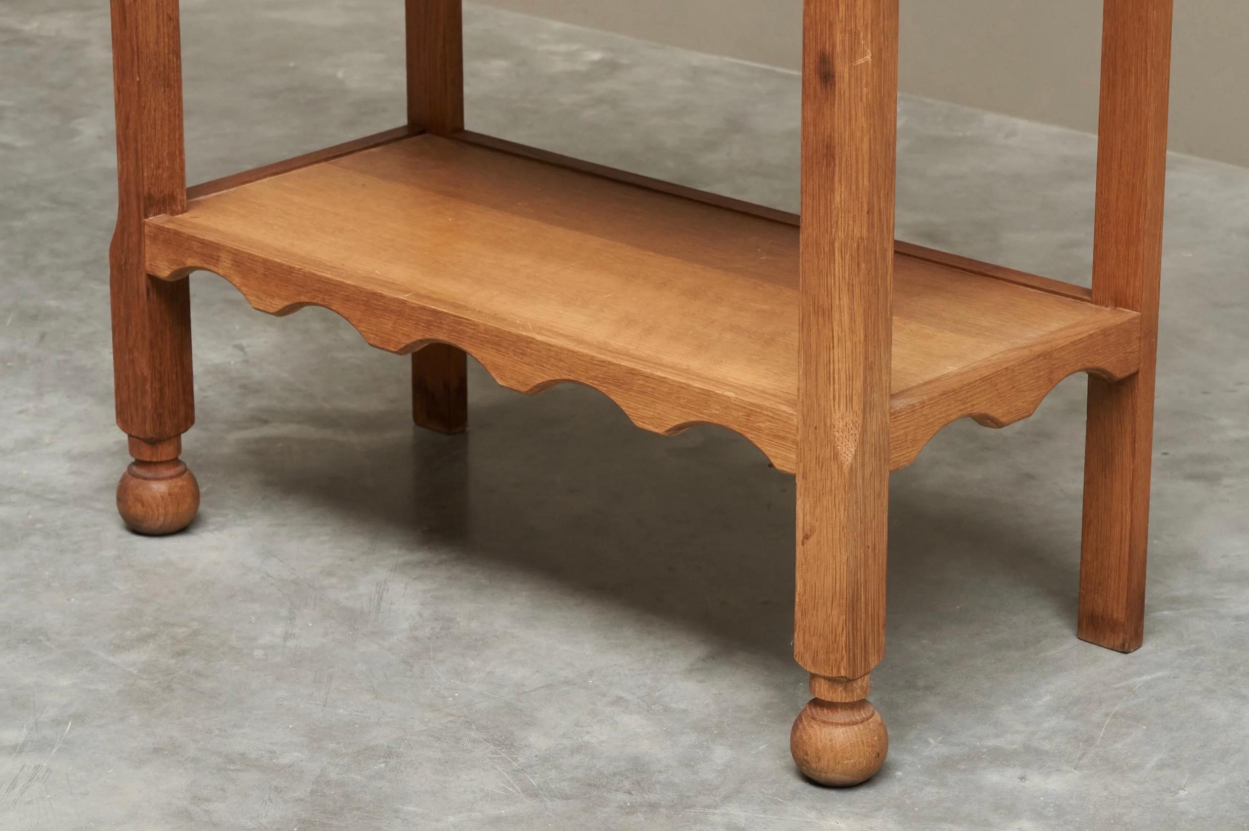 XX secolo Unique Henning Kjaernulf Style Glazed Display Cabinet in Solid Oak 1970s in vendita