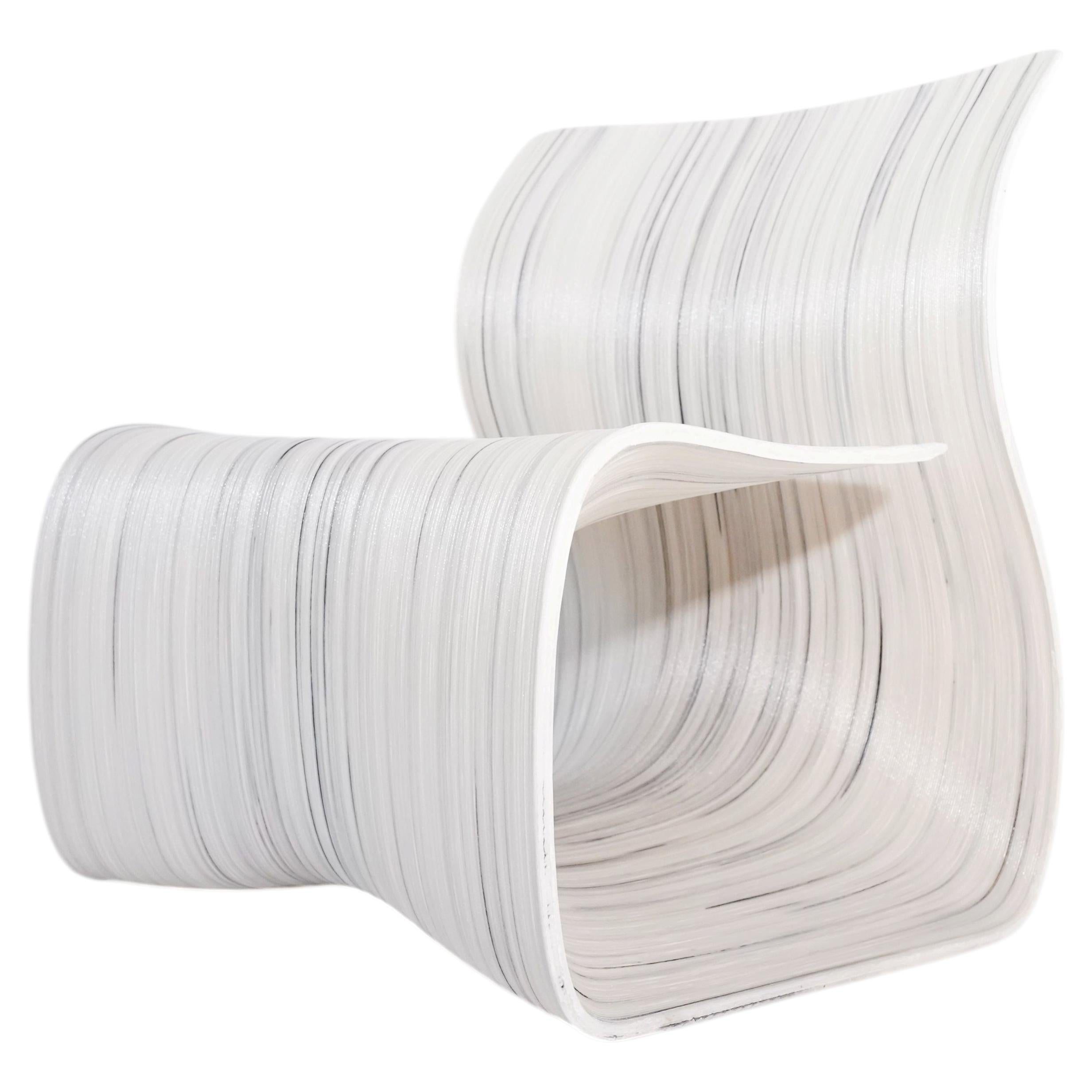 Unique Heye Chair in Gradient White & Black PETG by UNICOGGETTO For Sale