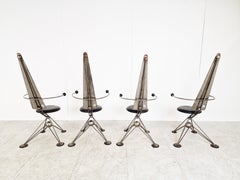 Unique High Back Dining Chairs, 1970s